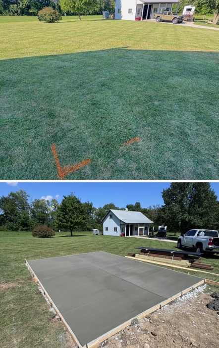 Marked out, formed, and poured
