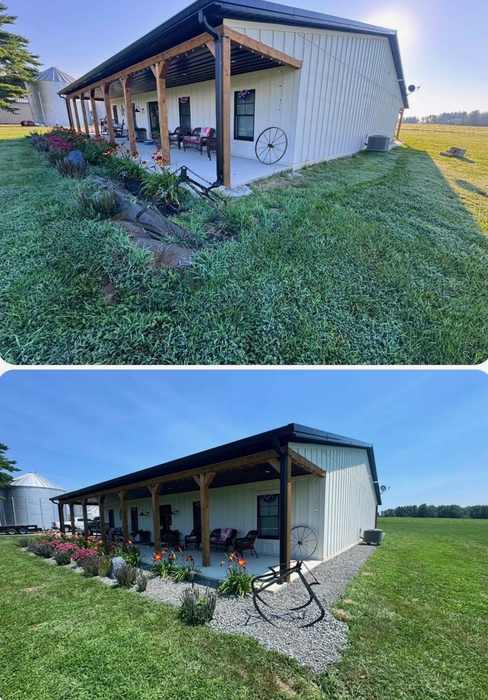 New beds around a pole barn