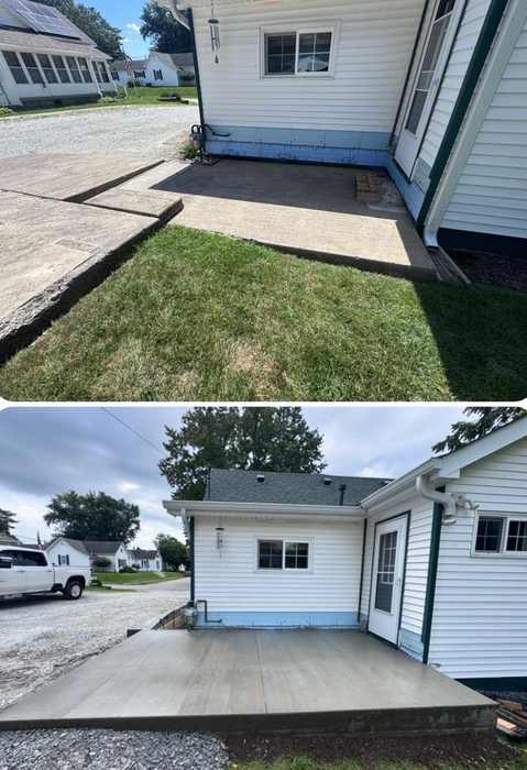 New patio poured off the back door